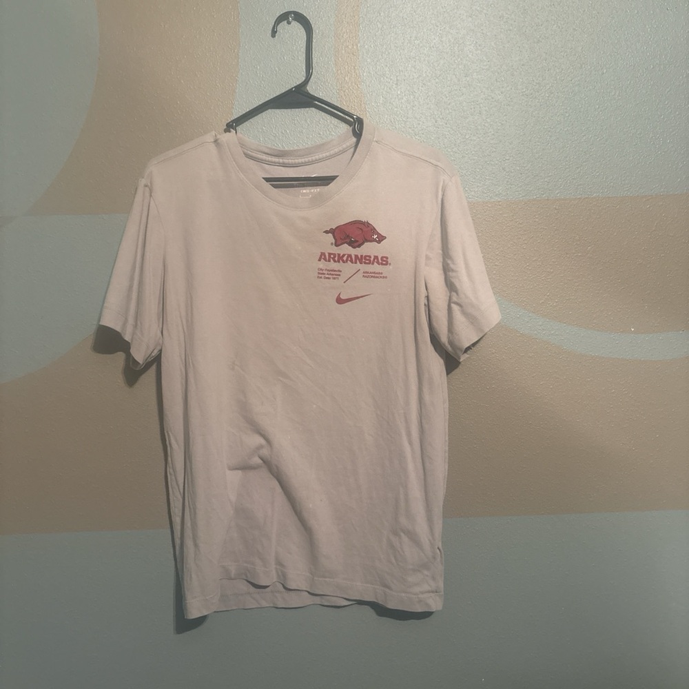 Nike Men's White Tee with Red Graphics
